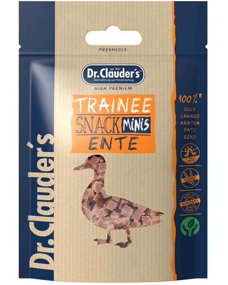 ��������� �� ������ � ����� Dr.Clauder's Minis - 50 g, � �������, �� ������� Trainee Snack - �����