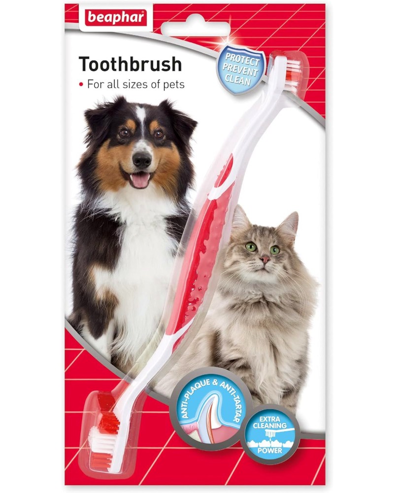 Двустранна четка за зъби за кучета и котки Beaphar Toothbrush Двустранна четка за зъби за кучета и котки Beaphar Toothbrush - продукт