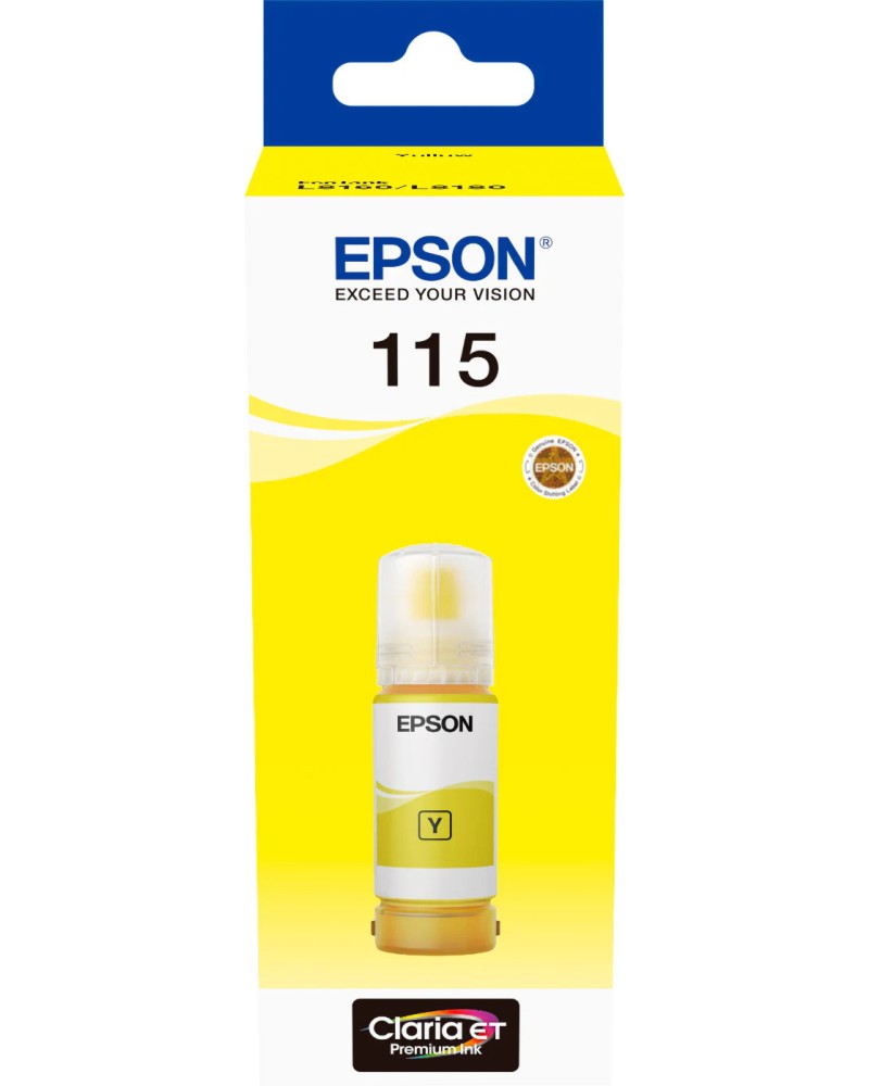 Мастило за принтер Epson 115 EcoTank Yellow Мастило за принтер Epson 115 EcoTank Yellow - 6200 страници -