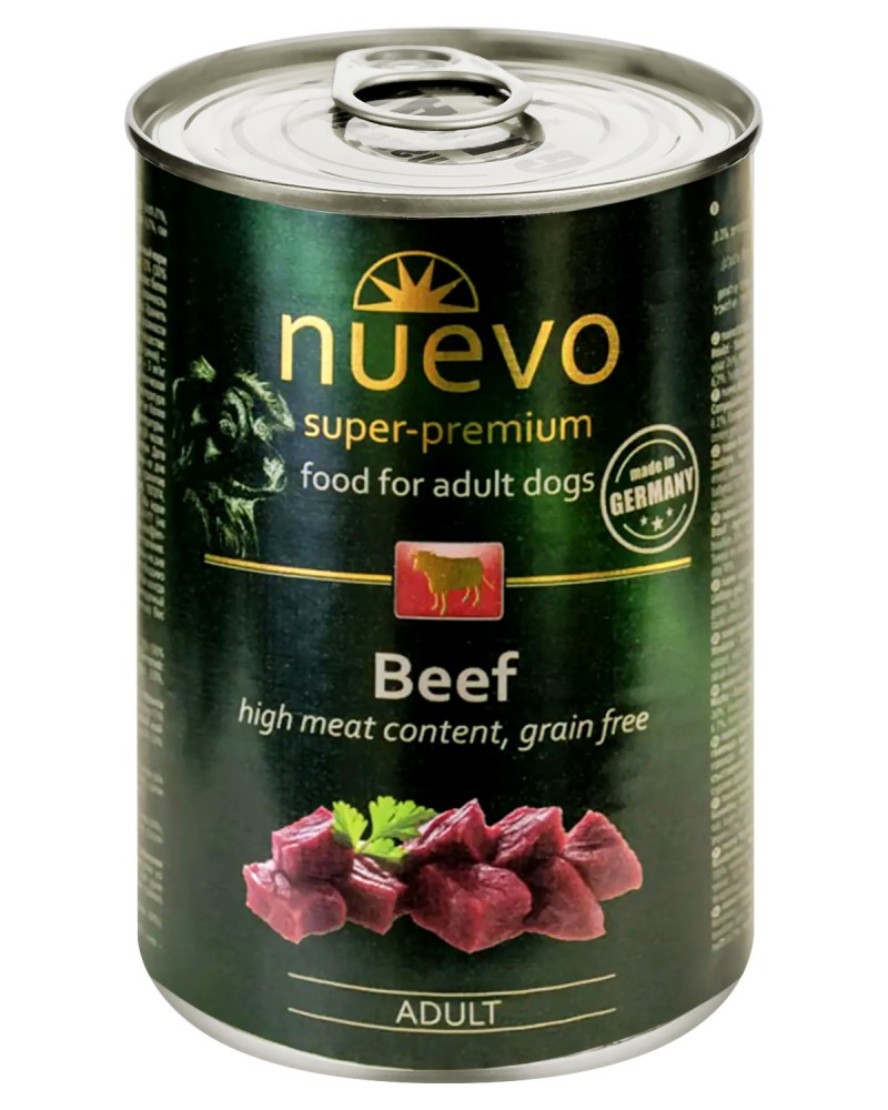 Консерва за кучета nuevo Adult Консерва за кучета nuevo Adult - 400 и 800 g, с говеждо, в зряла възраст - храна