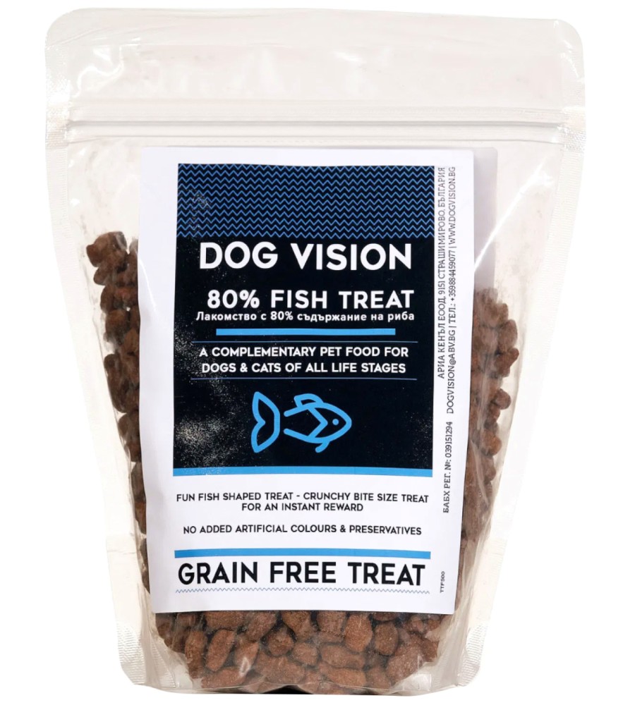 ��������� �� ������ DOG VISION 80% Fish treats - 500 g, � ���� ����, ������ � �������� - �����