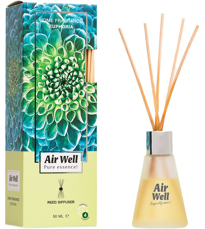 Арома дифузер с пръчици Air Well Арома дифузер с пръчици Air Well - С аромат на бял кедър - продукт