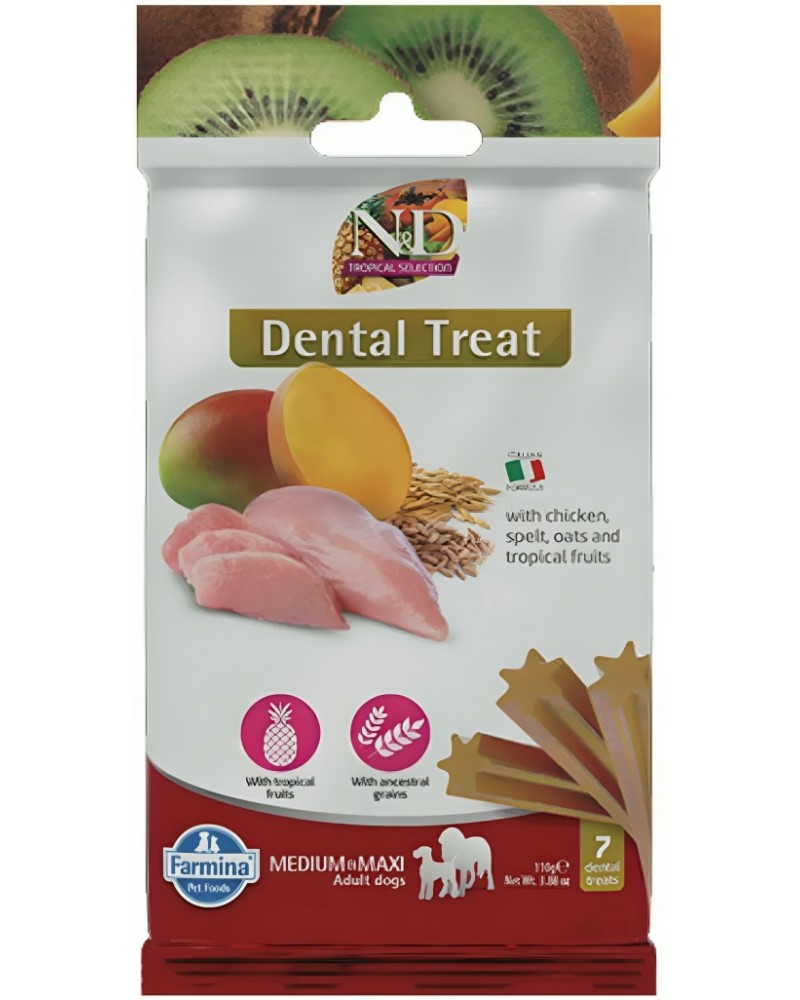     N&D Adult Medium & Maxi Dental Treat - 100 g,  , ,    ,   Tropical Selection,     ,  4  - 