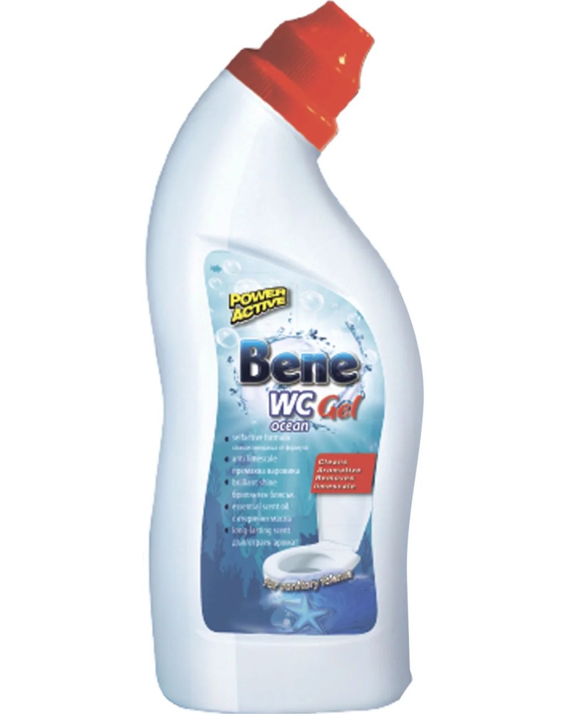 Гел за почистване на тоалетна Bene Гел за почистване на тоалетна Bene - 750 ml, с аромат на океан - почистващ препарат