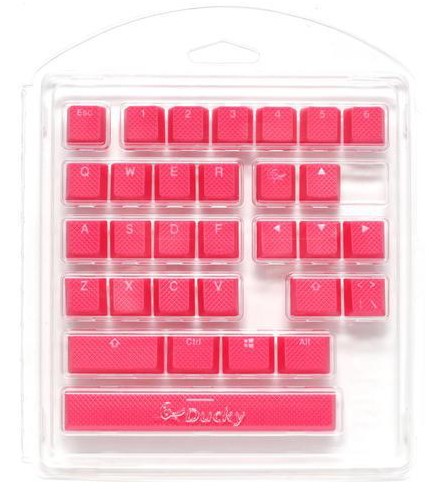 Капачки за механична клавиатура Ducky Pink Капачки за механична клавиатура Ducky Pink - 31 броя, гумени, ANSI Layout, MX -