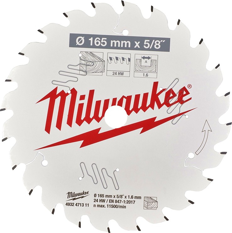     Milwaukee - ∅ 165 x 1.6 mm  24    CSB - 