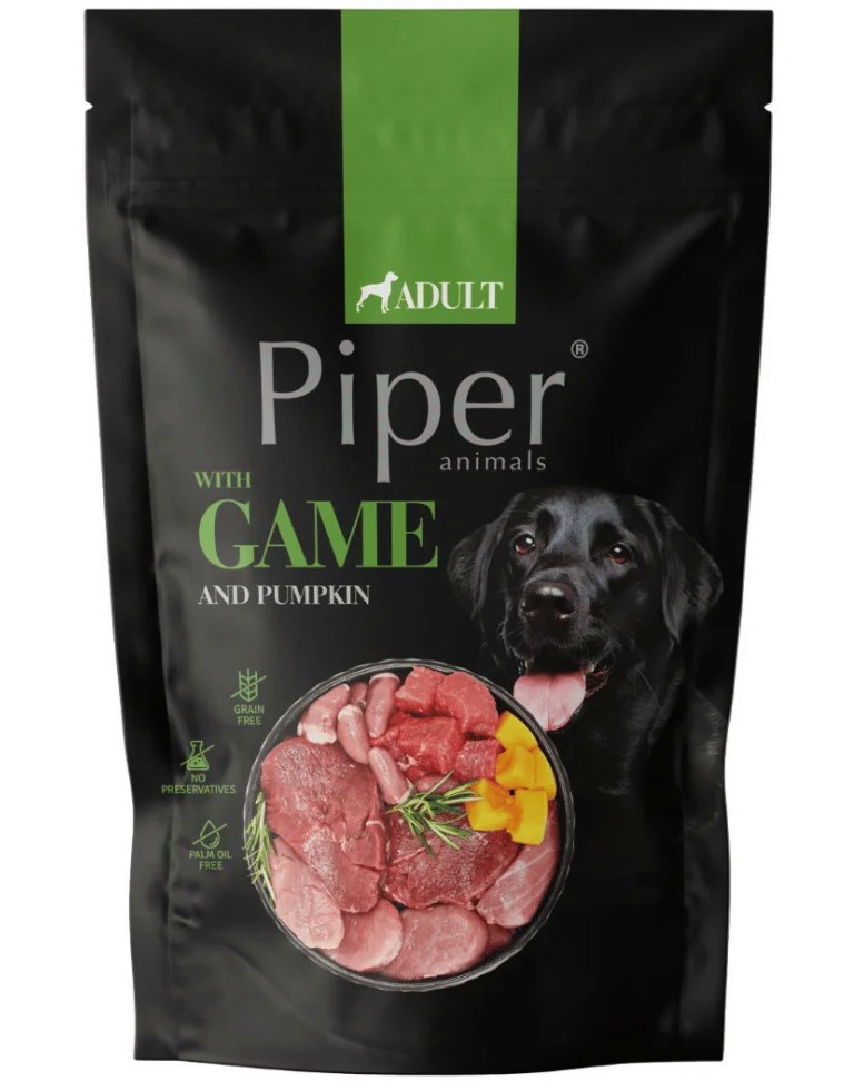 Паучове за кучета Piper Adult Паучове за кучета Piper Adult - 10 x 500 g, с дивечово и тиква, в зряла възраст - храна