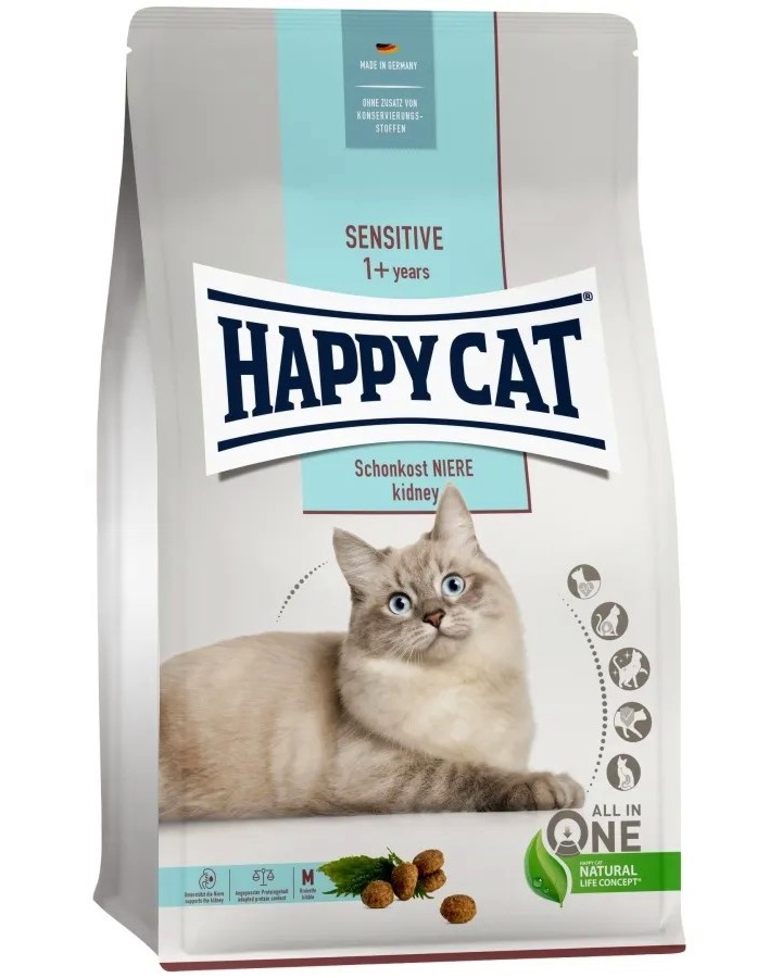 Суха храна за котки с бъбречна недостатъчност Happy Cat Kidney Diet Суха храна за котки с бъбречна недостатъчност Happy Cat Kidney Diet - 0.3 ÷ 4 kg, от серията Sensitive, в зряла възраст - храна