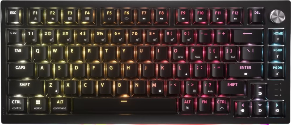 Гейминг механична клавиатура Corsair K65 Plus RGB Гейминг механична клавиатура Corsair K65 Plus RGB - TKL, с USB кабел, ANSI Layout, Corsair MLX Fusion Tactile Yellow -