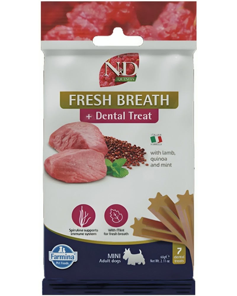        N&D Adult Medium & Maxi Fresh Breath Dental Treat - 100 g,  ,   ,   Quinoa,     ,  4  - 