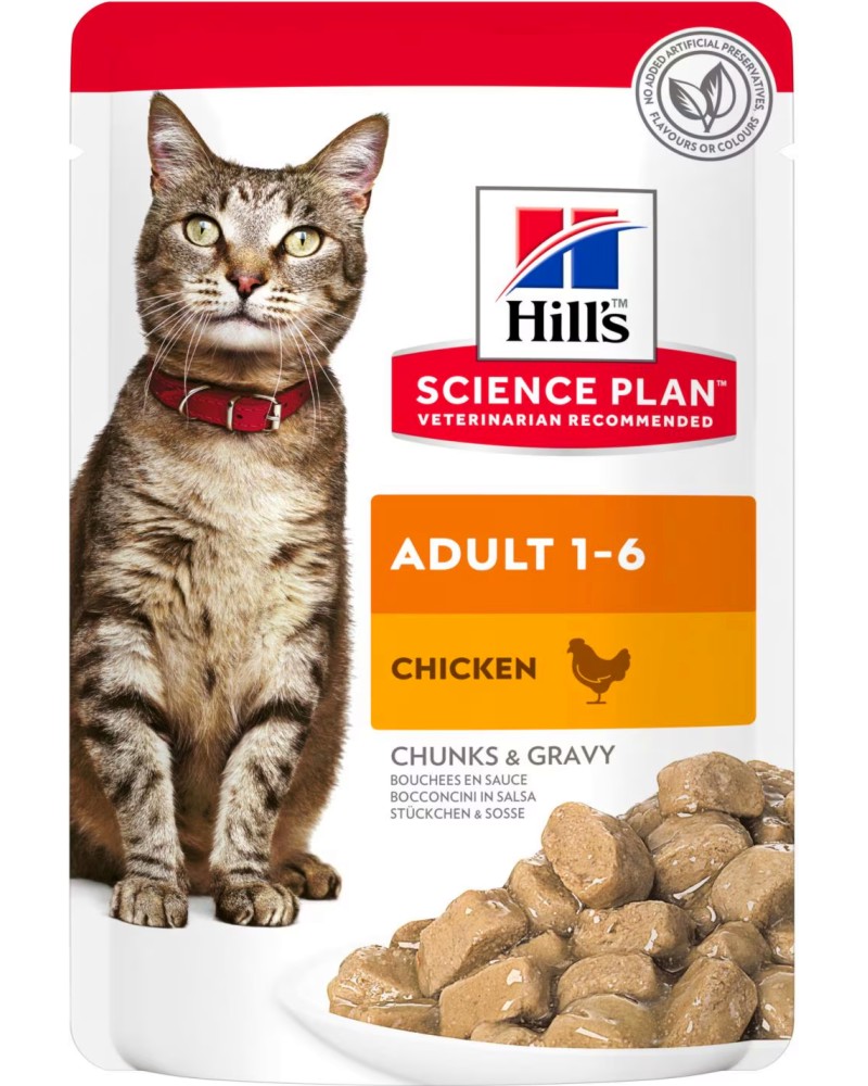 ���� �� ����� Hill's Adult - 85 g, � ������� � ���, �� ������� Science Plan, �� 1 �� 6 ������ - �����