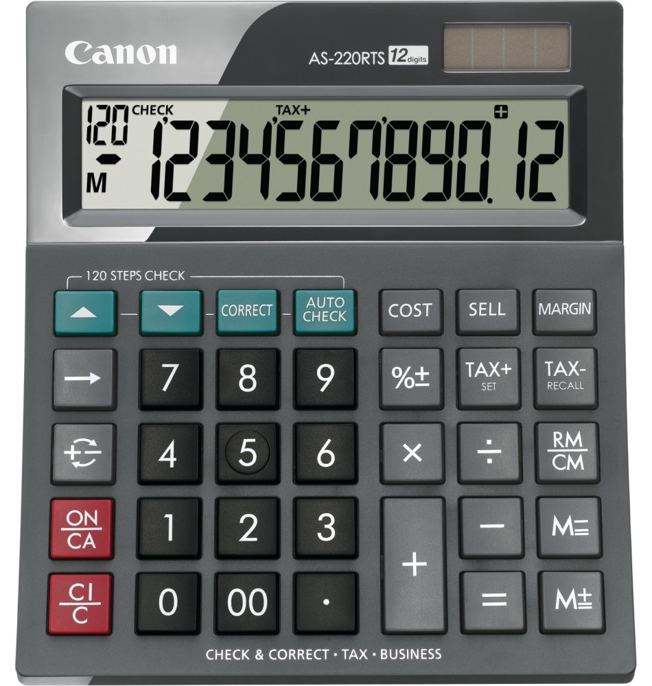 Настолен калкулатор 12 разряда Canon AS-220RTS Настолен калкулатор 12 разряда Canon AS-220RTS -