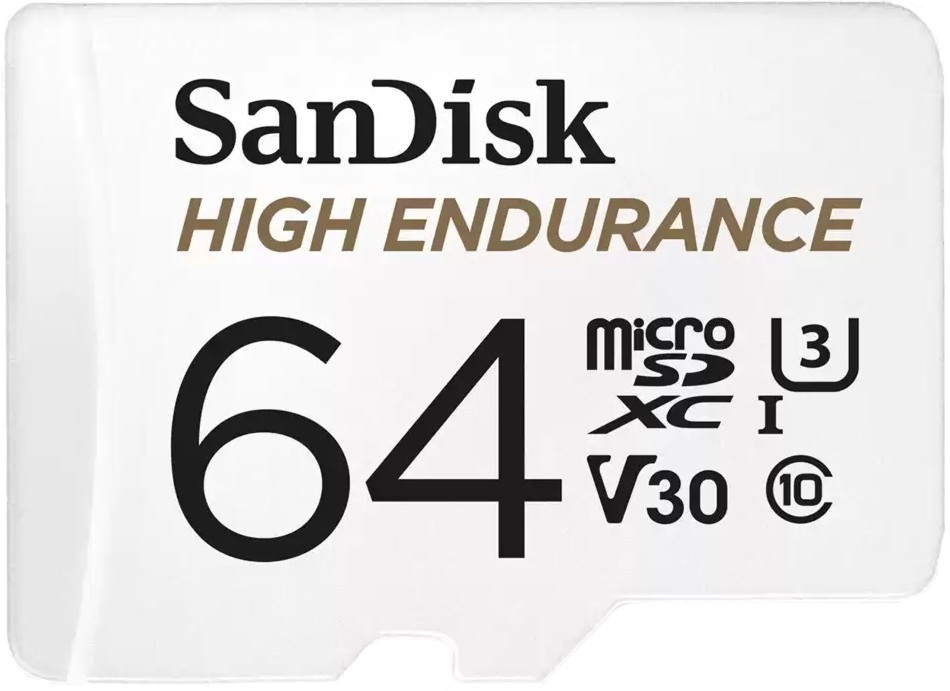 Micro SDXC карта памет SanDisk High Endurance - Class 10, U3, V30 със SD адаптер - 