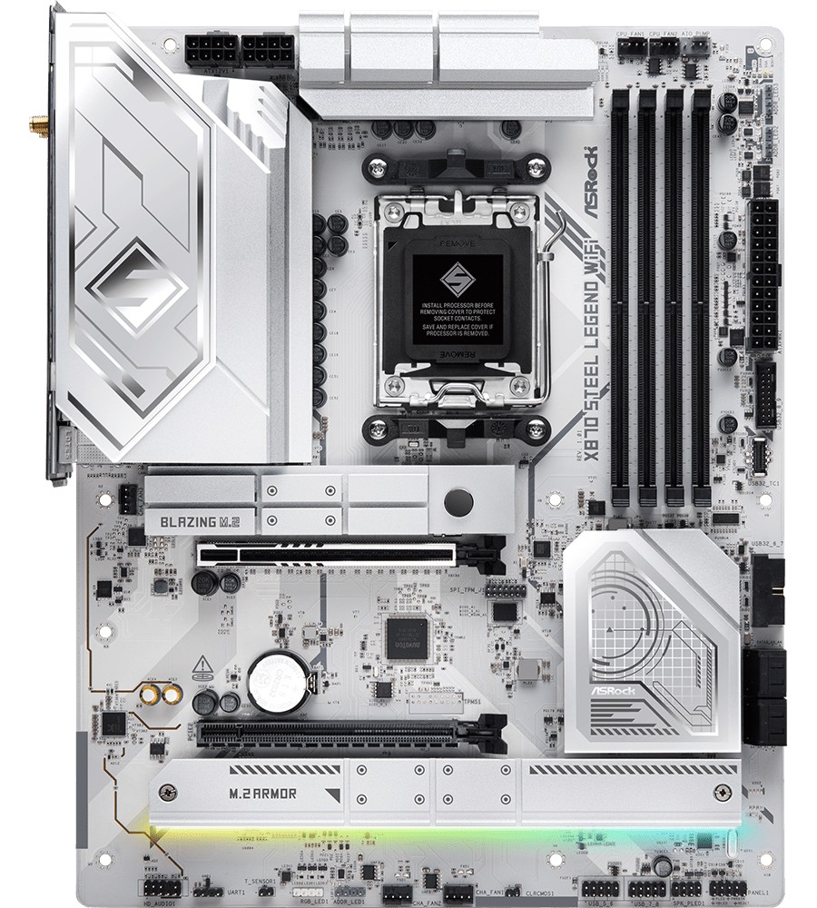 Дънна платка ASRock X870 Steel Legend WIFI Дънна платка ASRock X870 Steel Legend WIFI - AMD AM5, AMD X870, DDR5, ATX -