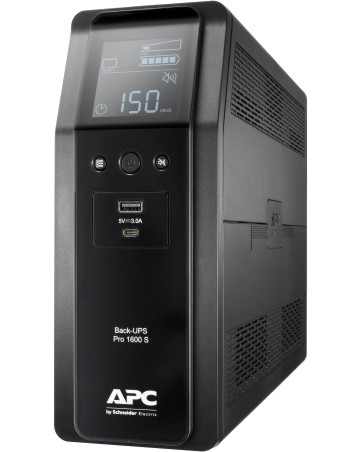 Непрекъсваемо токозахранващо устройство APC Back UPS Pro BR 1600 IEC Непрекъсваемо токозахранващо устройство APC Back UPS Pro BR 1600 IEC - 1600 VA, 900 W, 24 V / 9 Ah, 8 x IEC C13 изхода, USB-A, USB-C, AVR, LCD дисплей, Line Interactive -