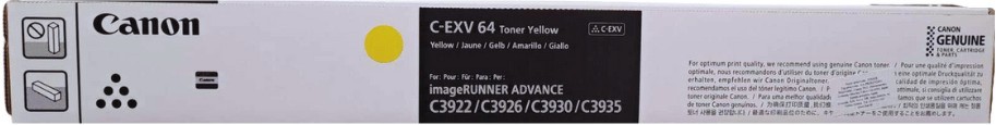 Тонер Canon C-EXV 64 Yellow Тонер Canon C-EXV 64 Yellow - 25500 страници -