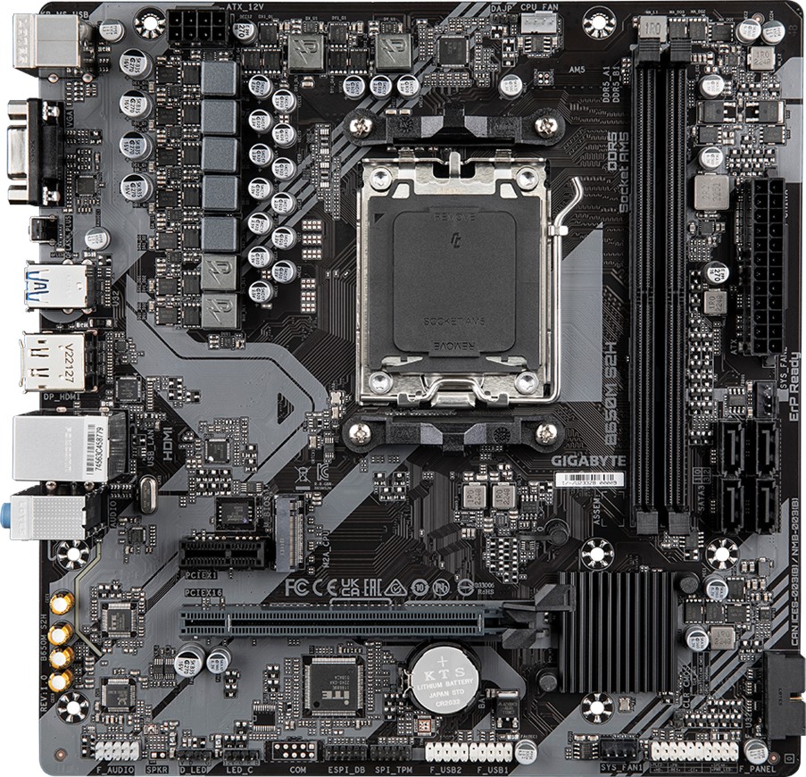 Дънна платка Gigabyte B650M S2H Дънна платка Gigabyte B650M S2H - AMD AM5, AMD B650, DDR5, Micro ATX -