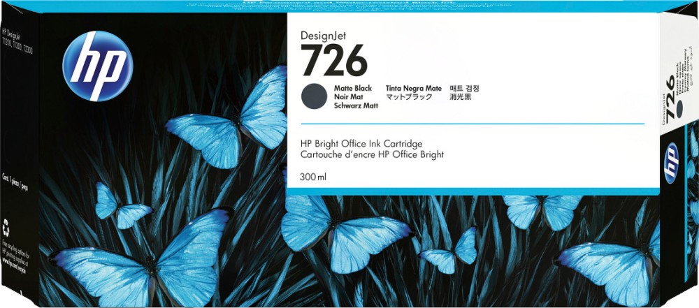      HP 726 Matte Black - 300 ml - 