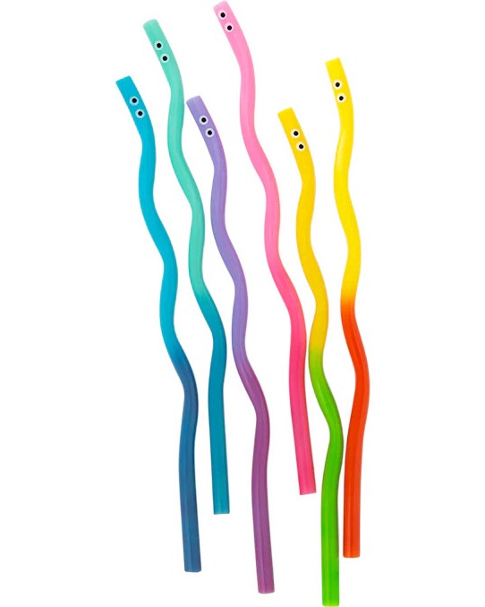 ������ ������ � �������� �� ���� Kidoki Wiggly Worm Color Changing Straws - 6 ����, � ����� �� ���������� - �������
