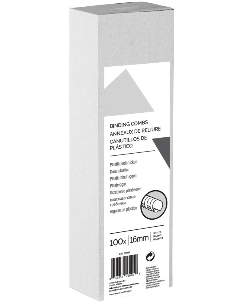 ������� �� ����������� �� PVC Fellowes - 100 ���� � ∅ 16 mm - 