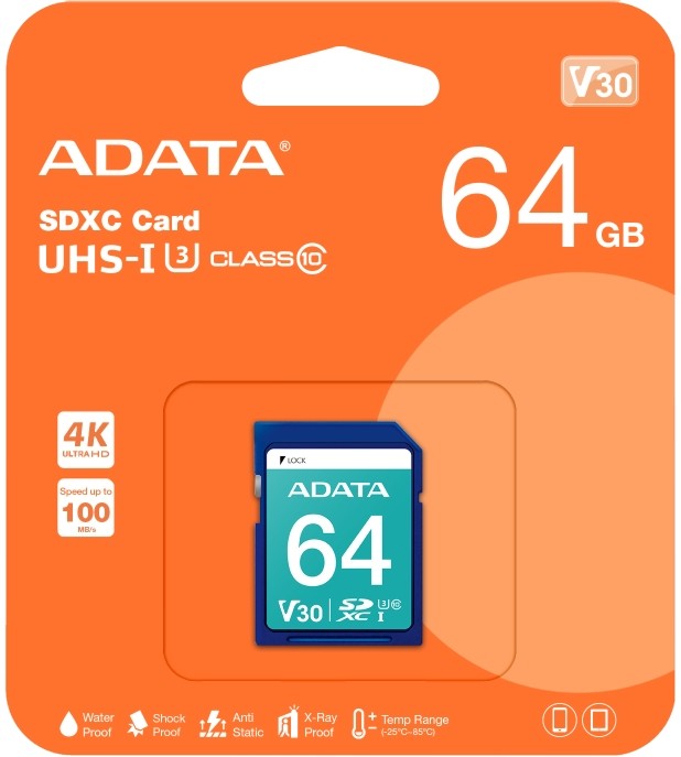 SDXC   64 GB ADATA Premier Pro - Class 10, UHS-I U3, V30 - 