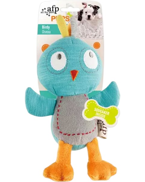 Плюшена играчка за кучета AFP Birdy Плюшена играчка за кучета AFP Birdy - 11.5 / 21.5 / 4.5 cm, със звукови ефекти, от серията Pups - играчка