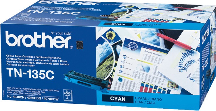Тонер касета Brother TN-135C Cyan Тонер касета Brother TN-135C Cyan - 4000 страници -