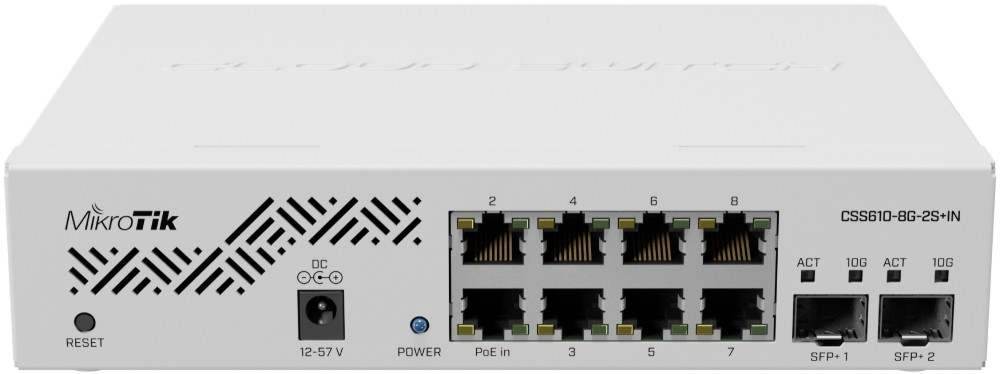 Суич MikroTik CSS610-8G-2S+IN Суич MikroTik CSS610-8G-2S+IN - 8 порта, 10 Gbps -