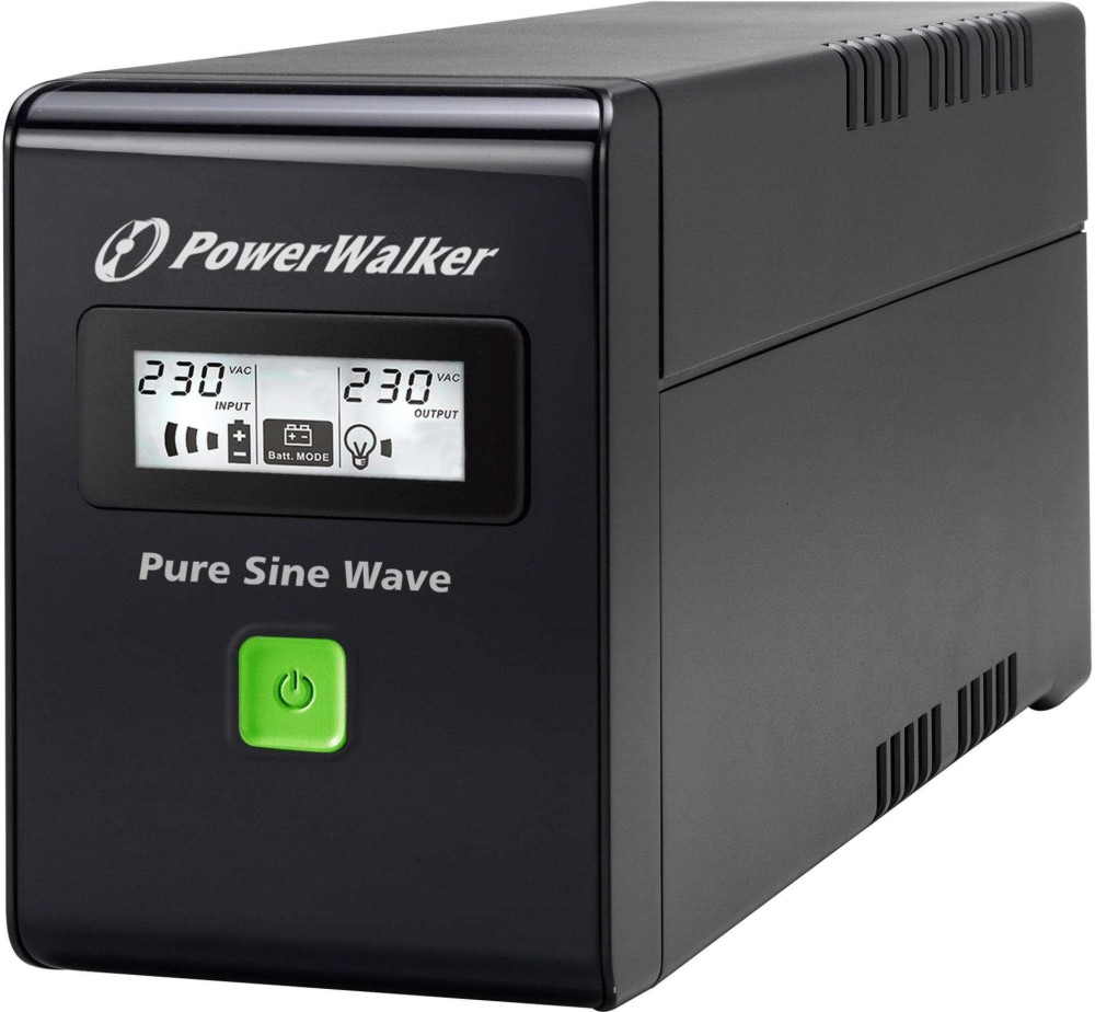 Непрекъсваемо токозахранващо устройство UPS PowerWalker VI 800 SW Непрекъсваемо токозахранващо устройство UPS PowerWalker VI 800 SW - 800 VA, 480 W, 12V / 9Ah, 2x Schuko изхода, RJ-11/RJ-45 порта, USB, LCD дисплей, Line Interactive -