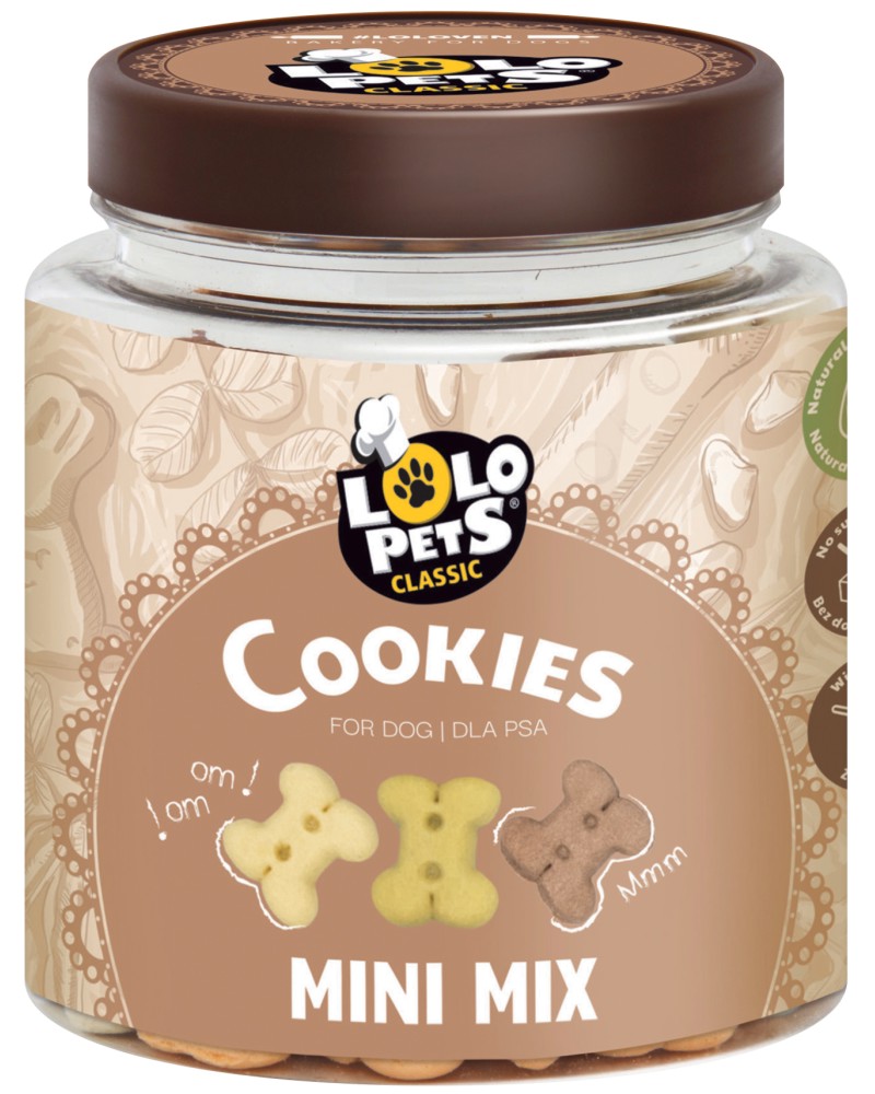 Бисквити за кучета Lolo Pets Classic Mini Mix Бисквити за кучета Lolo Pets Classic Mini Mix - 300 g - храна
