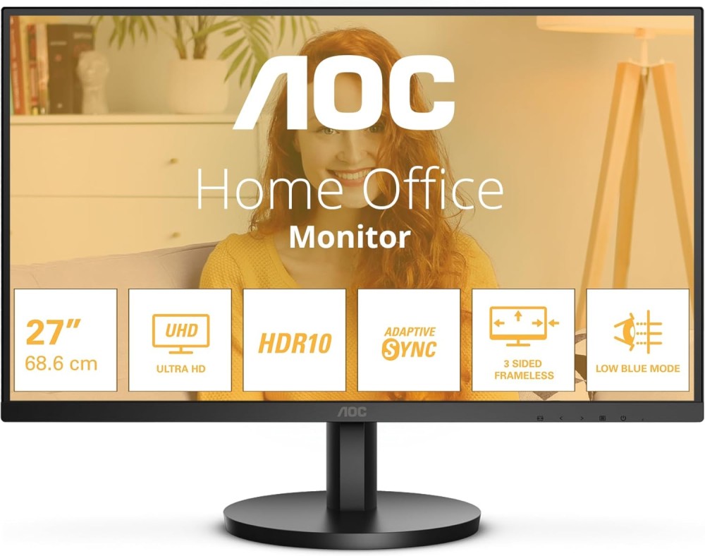 ������� AOC U27B3M - 27", VA, 60 Hz, 16:9, 3840 x 2160, 4 ms, DisplayPort, HDMI, AdaptiveSync - 