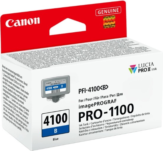Касета с мастило за принтер Canon PFI-4100 Blue Касета с мастило за принтер Canon PFI-4100 Blue - 80 ml -