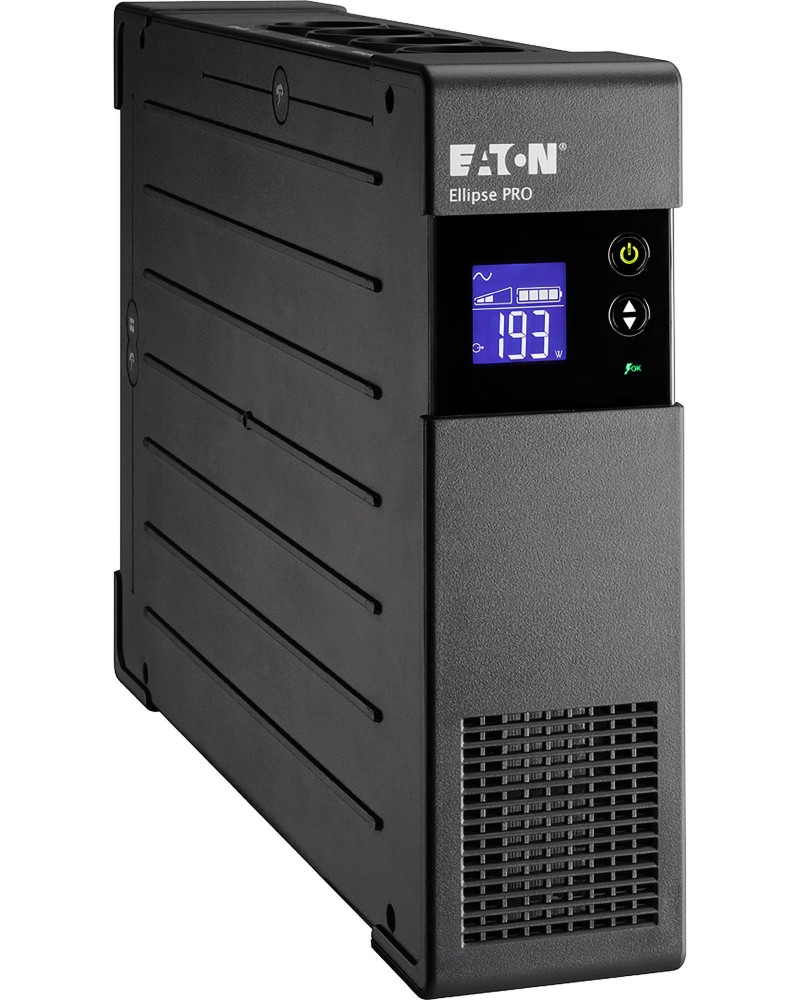 Непрекъсваемо токозахранващо устройство UPS Eaton Ellipse Pro 1200 Непрекъсваемо токозахранващо устройство UPS Eaton Ellipse Pro 1200 - 1200 VA, 750 W, 2x 12 V / 7 Ah, 8x Schuko изхода, USB, 2x RJ-11 / RJ-45 порта, LED дисплей, Line Interactive -
