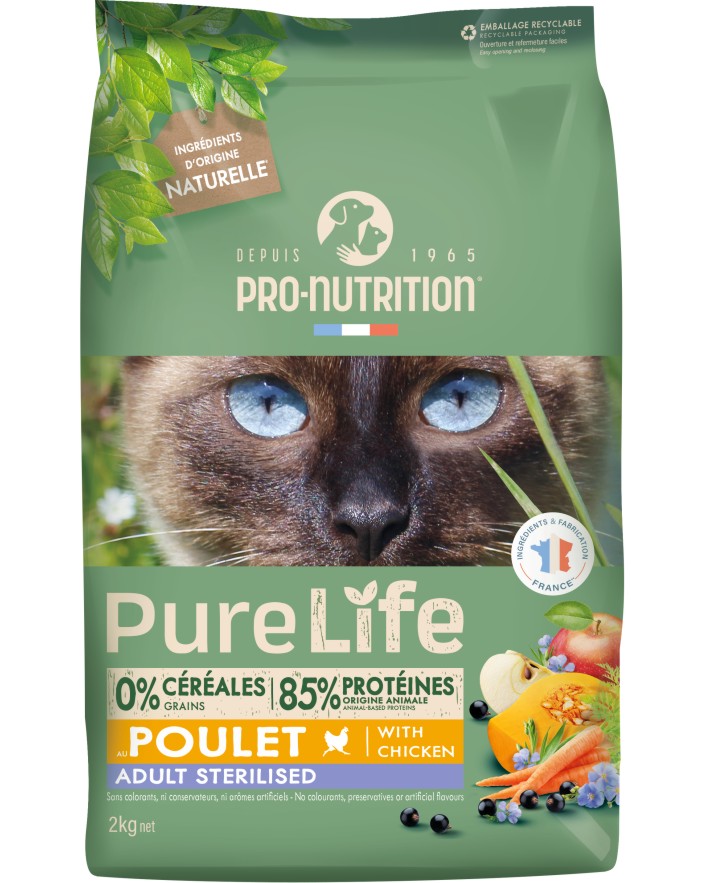           Pro-Nutrition Adult Sterilised - 2  8 kg,  ,   Pure Life Cat,  1  - 