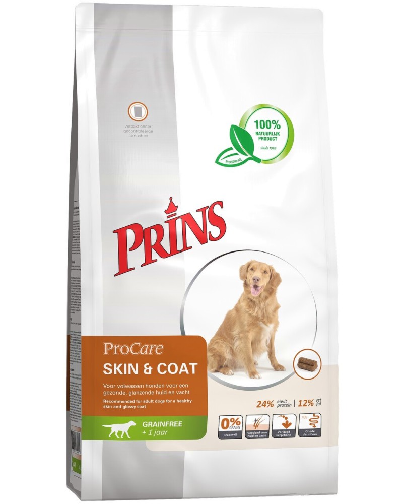 ��������� ���� ����� �� ������ �� ������ ���� � ������� ������ Prins Skin and Coat - 3 ÷ 20 kg, �� ������� ProCare Grain Free, ��� 1 ������ - �����