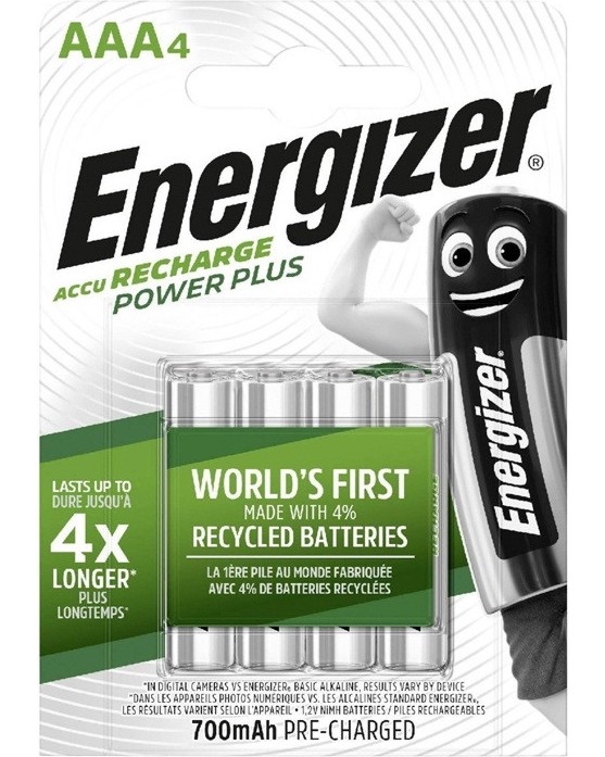 Батерия AAA Батерия AAA - Акумулаторна NiMH (HR03) 1000 mAh - 4 броя - батерия