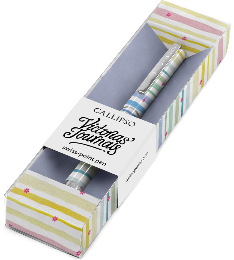 Химикалка Victoria's Journals Callipso Pastel Stripes Химикалка Victoria's Journals Callipso Pastel Stripes - С подаръчна кутия -