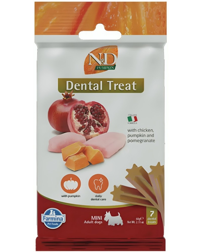     N&D Adult Mini Dental Treat - 60 g,  ,   ,   Pumpkin,   ,  4  - 
