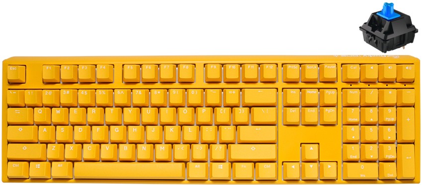    Ducky One 3 Yellow - Full Size,  USB  1.8 m, ANSI Layout, Cherry MX Blue - 