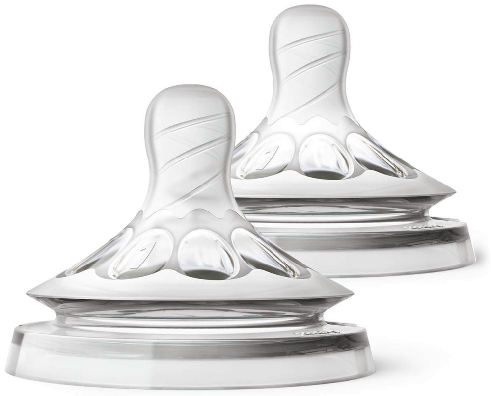 Биберони за шише Philips Avent Newborn Биберони за шише Philips Avent Newborn - 2 броя, от серията Natural, 0+ м - биберон