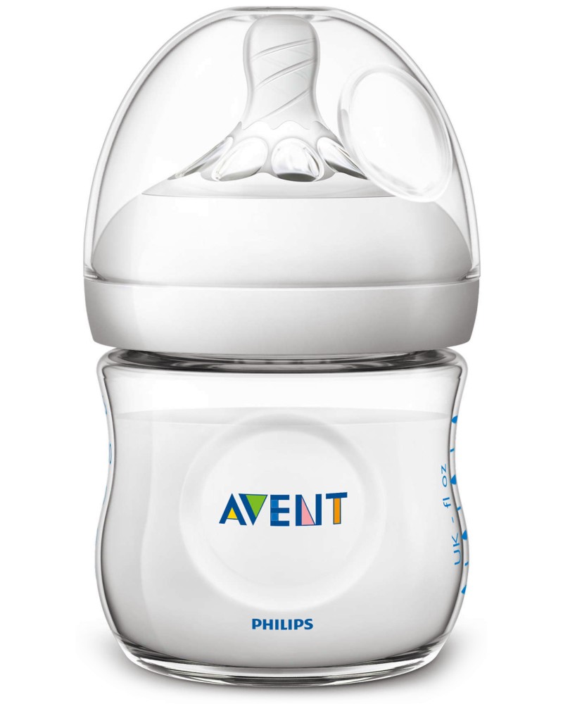 Бебешко шише Philips Avent - 125 ml, от серията Natural, 0+ м - шише