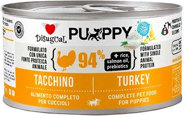 Пастет за кучета Disugual Puppy Пастет за кучета Disugual Puppy - 150 ÷ 6 x 400 g, с пуешко, от 1 до 15 месеца - храна