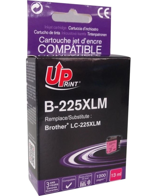 Касета с мастило за принтер UPrint B-225XL Magenta Касета с мастило за принтер UPrint B-225XL Magenta - 1200 страници -
