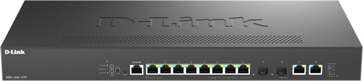 ���� D-Link DMS-1250-12TP - 8 x 10/100/1000/2500Base-T, 2 x 10GE SFP, 2 x 10GBase-T, 120 Gbps - 