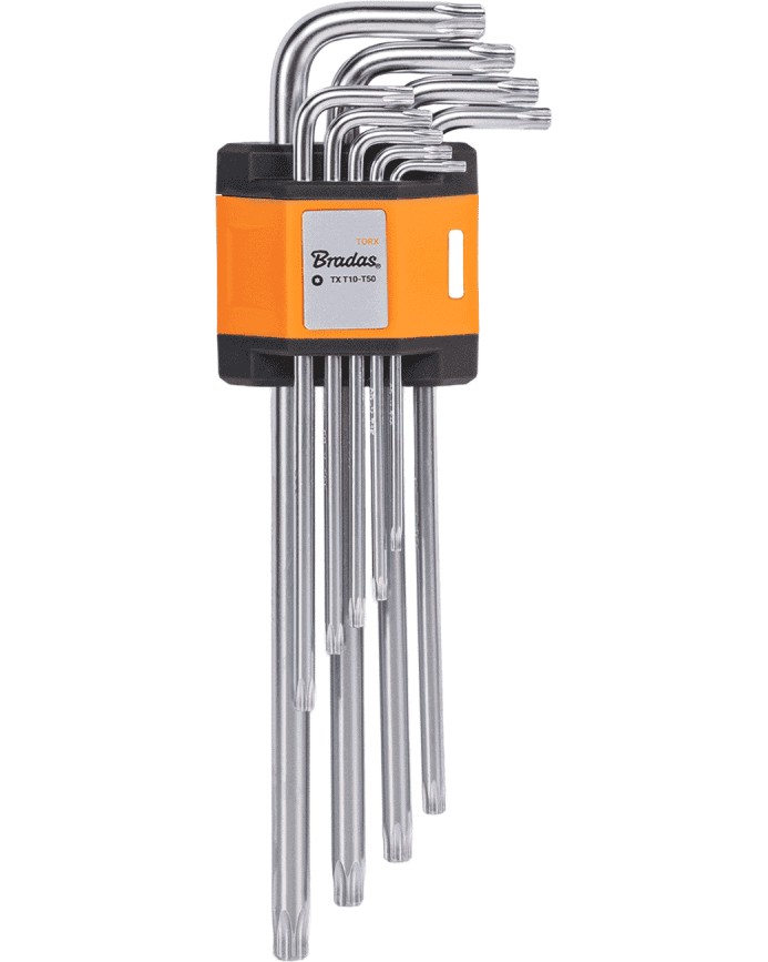 Комплект дълги шестограми Torx Bradas Комплект дълги шестограми Torx Bradas - 9 части -