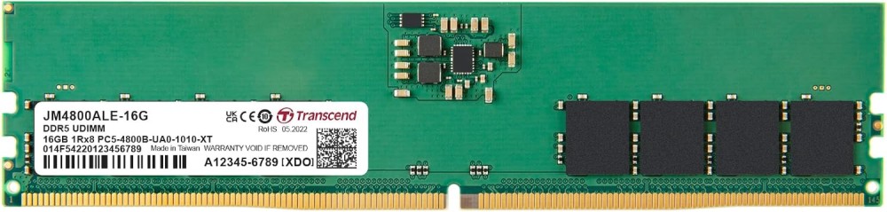 RAM памет Transcend JM4800ALE-16G RAM памет Transcend JM4800ALE-16G - 16 GB, DDR5, 4800 MHz, CL40 -