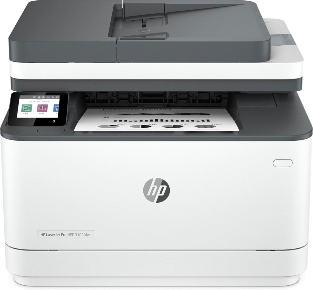 Лазерно мултифункционално устройство HP LaserJet Pro MFP 3102fdw Лазерно мултифункционално устройство HP LaserJet Pro MFP 3102fdw - Монохромен принтер / копир / скенер / факс, 1200 x 1200 dpi, 33 pages/min, LAN, Wi-Fi, USB, A4 -