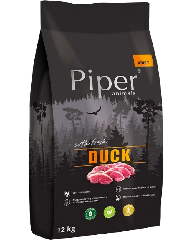 Суха храна за кучета Piper Adult Суха храна за кучета Piper Adult - 12 kg, с патешко, в зряла възраст - храна