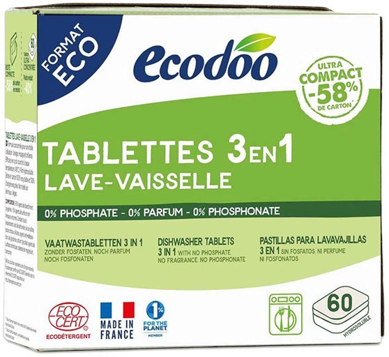 Таблетки за съдомиялна Ecodoo 3 in 1 Таблетки за съдомиялна Ecodoo 3 in 1 - 60 броя - продукт