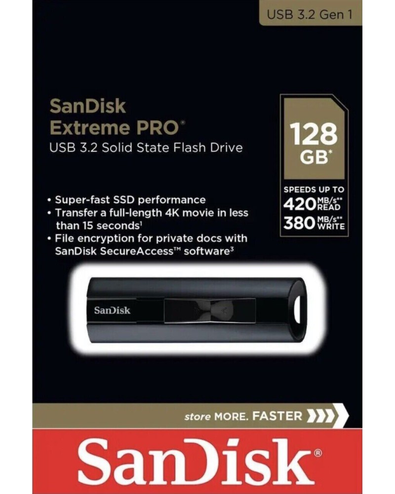 USB 3.2 флаш памет 128 GB SanDisk Extreme Pro USB 3.2 флаш памет 128 GB SanDisk Extreme Pro -